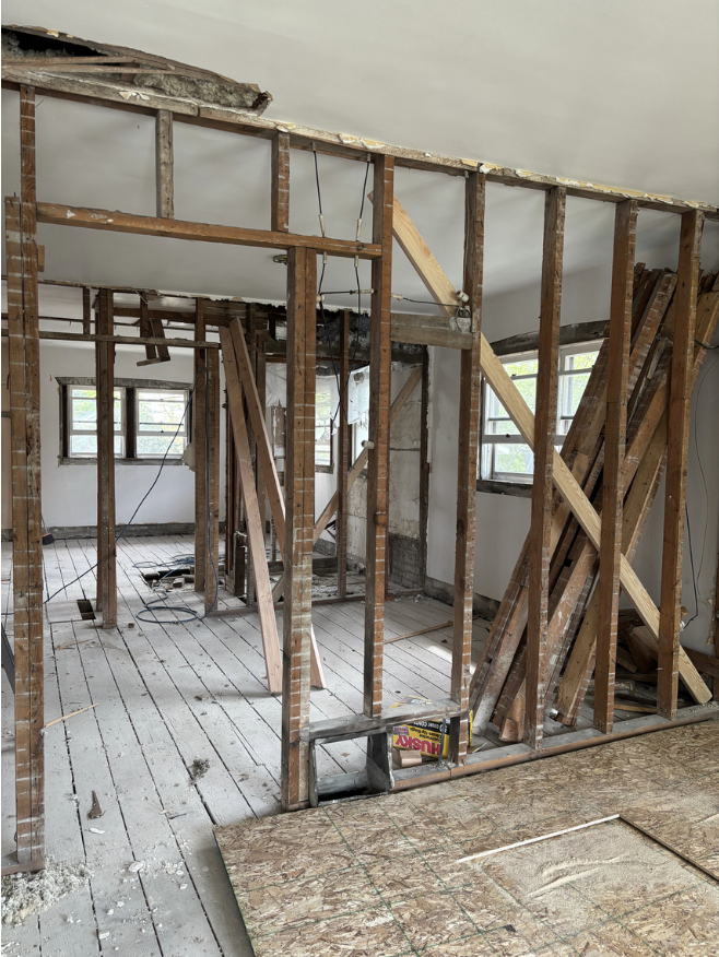 structured wall knockdown during home remodel